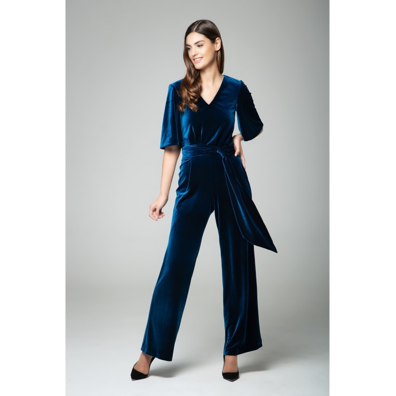 【LushLuxe Velvet Jumpsuit】- OpulentAura